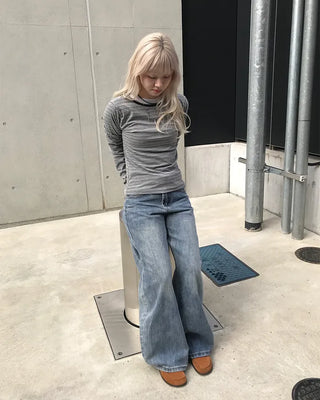Round neck striped T-shirt