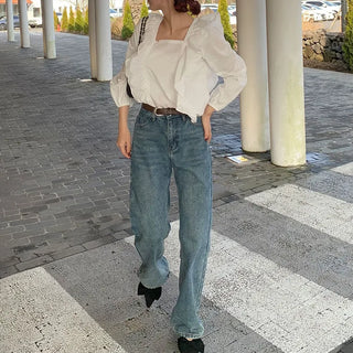 Square frill blouse