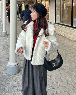 Colored boa jacket