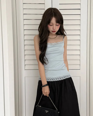 Lace-trimmed camisole