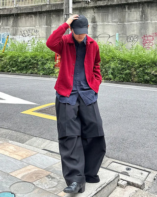 Button-collar knit cardigan