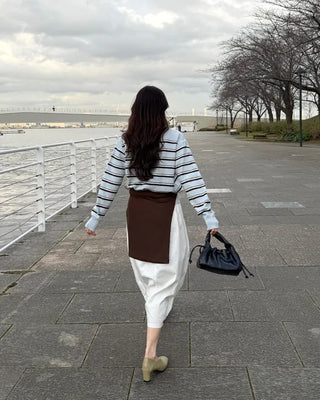 Balloon silhouette long skirt