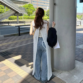 Perforated Long Knit Dress