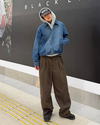Wide back elastic waist slacks