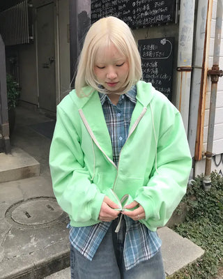 Color Point Zip Hoodie