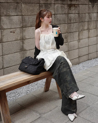 Camouflage Cargo Wide Pants