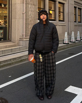 Big check wide pants