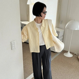 Pocket Linen Half-Sleeve Shirt