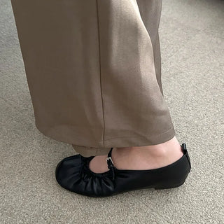 Ribbon Shirring Flat Pumps