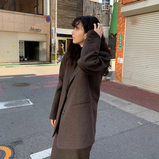 [Quilted Lining] Oversized Wool Jacket