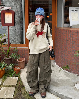 Curved Line Cargo Band Pants