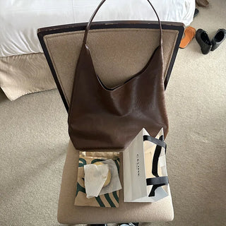 Faux leather tote bag