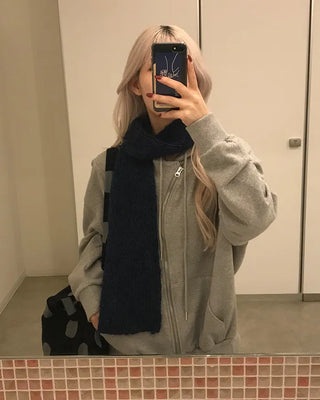 Asymmetrical zip-up hoodie