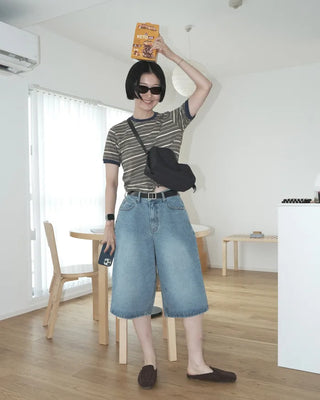 Bermuda denim pants