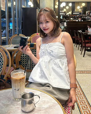 Shirred Ribbon Camisole Blouse