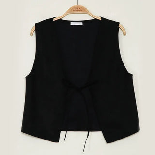 Suede layered vest