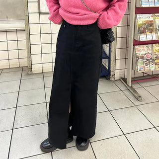Front slit long skirt