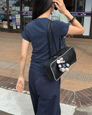 Simple polka dot short-sleeved T-shirt