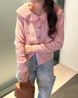 Ribbon Frill Collar Cardigan