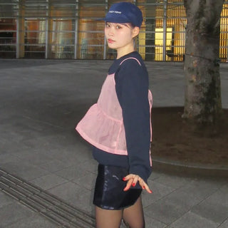 Satin mini skirt