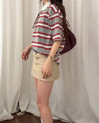 Low-waisted mini skirt