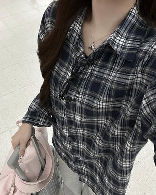 Loose-fit check shirt