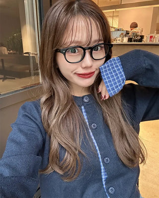 Checked two-tone knit cardigan