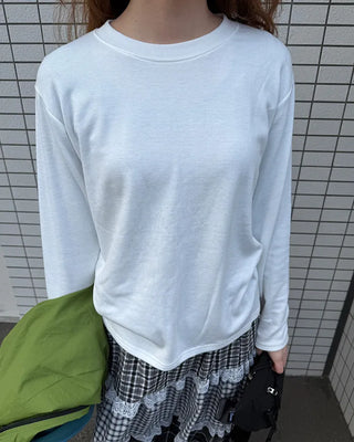 Simple round long T-shirt