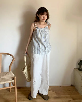 Pocket Banding Wide Pants