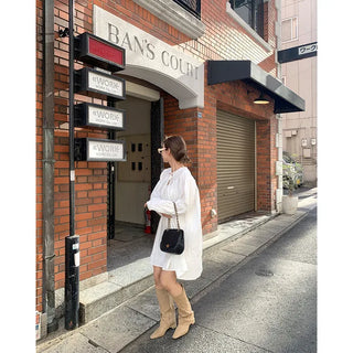 White Shirred Mini Dress
