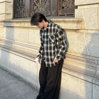(Unisex) Oversized Check Shirt