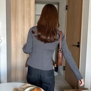 Ribbed Open Cardigan