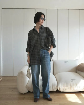 Linen check shirt