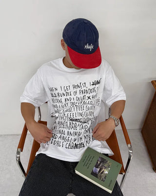 All-lettering short-sleeved T-shirt