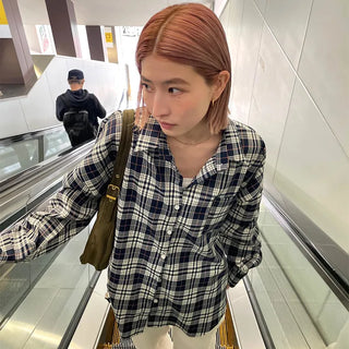 Oversized check shirt