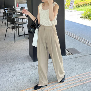 Pintuck wide slacks