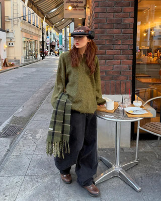 Striped embroidered wide-leg pants