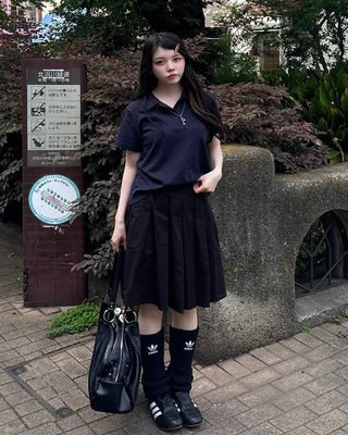 Round collar short-sleeve T-shirt
