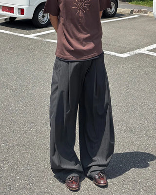 Pinstripe two-pleat slacks