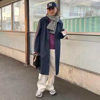 Unisex casual balmacaan coat