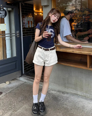 Belted shorts