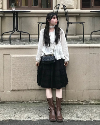 Faux Leather Mid-Calf Engineer Boots