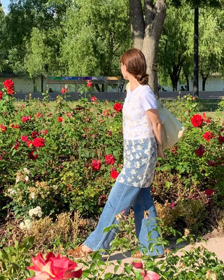 Sheer layered floral dress