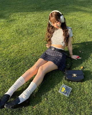 [1st Re-release] (ORIGINAL) Check A-line Mini Skirt