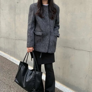 Mohair wool half coat