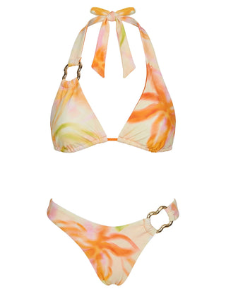 Honey Tie Bikini Bottoms Orange  Yellow Floral