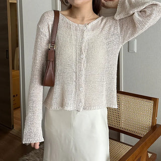 Ribbed sheer cardigan