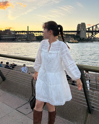 Bohemian Belt Set Flare Mini Dress