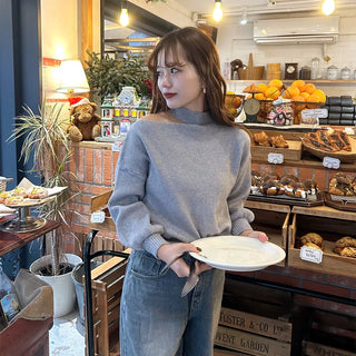 Asymmetrical Turtleneck Knit