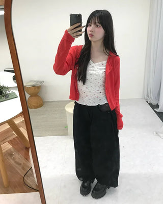 Colorful perforated cardigan